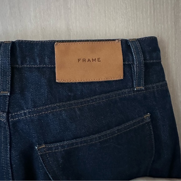 FRAME Denim Le Italien True Straight Jeans Size 29 | Cuffed Cropped | Blue Denim - Picture 8 of 11